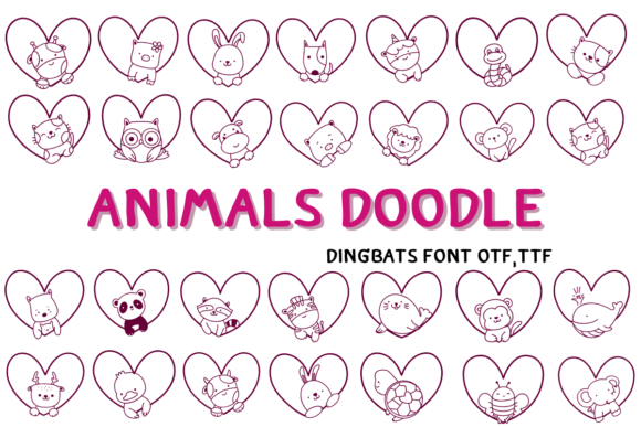 Animals Doodle: A Creative Dingbats Font for Whimsical Projects