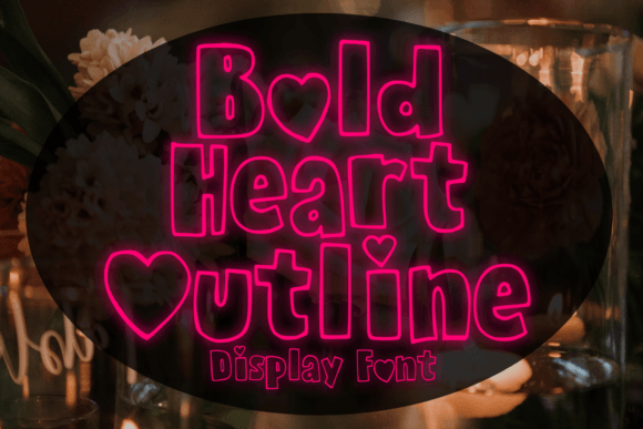 Bold Heart Outline: A Creative Font for Authentic Design