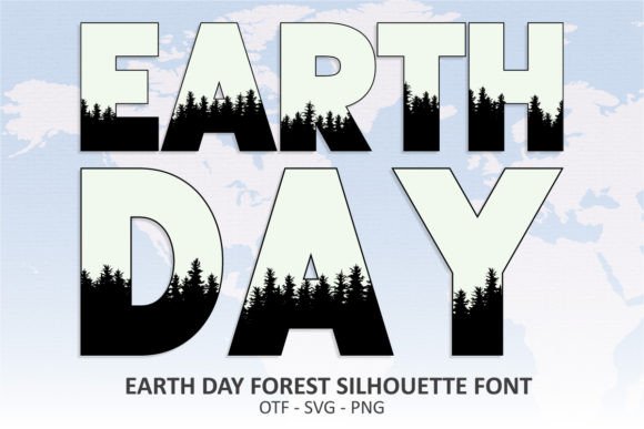 Capture Earth Day's Spirit: The Forest Silhouette Font